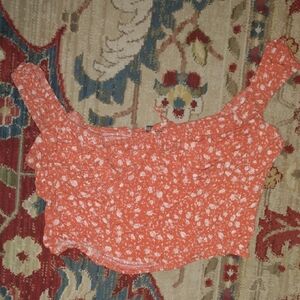 Wild Fable Orange Floral Print Top